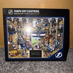 NHL You The Fan Hockey Tampa Bay Lightning Barnyard Fans 500 Piece Puzzle Used H